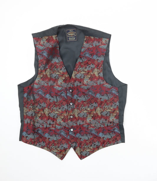 C&A Mens Multicoloured Geometric Polyester Jacket Suit Waistcoat Size L Regular