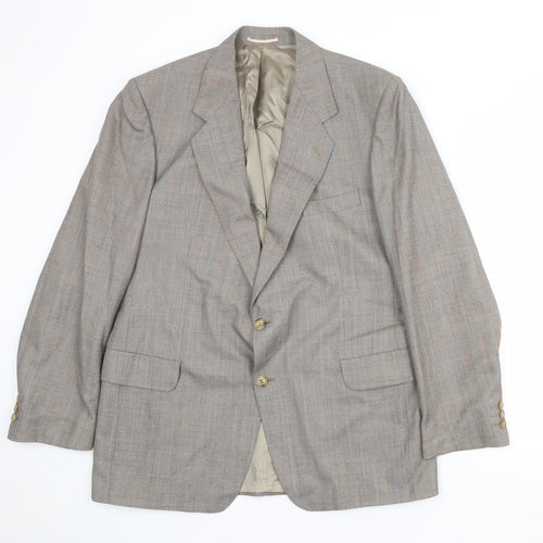 Magee Mens Beige Striped Wool Jacket Suit Jacket Size 44 Regular