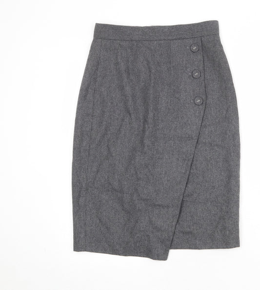 Great Plains Womens Grey Wool A-Line Skirt Size 10 Zip
