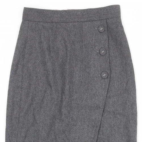 Great Plains Womens Grey Wool A-Line Skirt Size 10 Zip