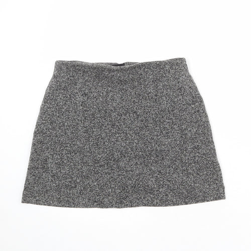 Topshop Womens Grey Polyester A-Line Skirt Size 10 Zip