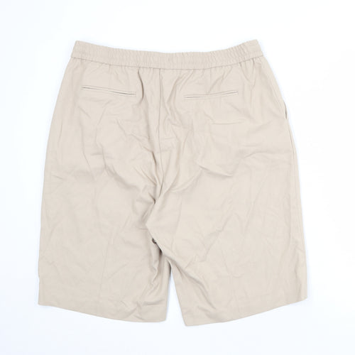 Topman Mens Beige Polyester Sweat Shorts Size 38 in Regular Zip