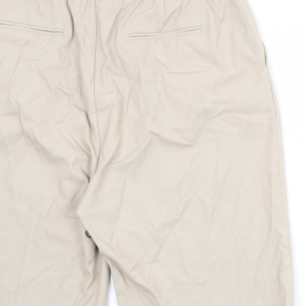 Topman Mens Beige Polyester Sweat Shorts Size 38 in Regular Zip