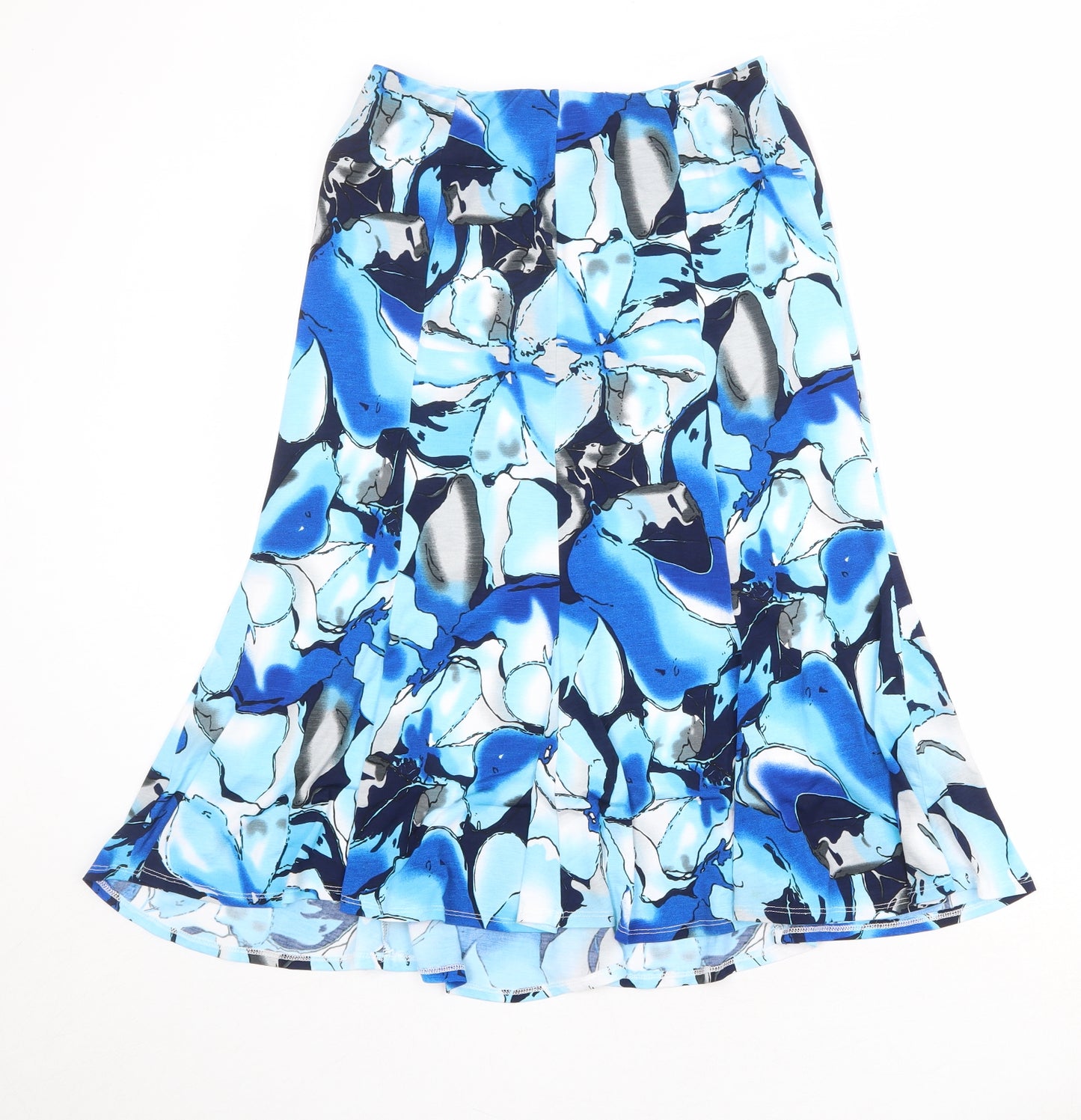 Saloos Womens Blue Geometric Polyester Swing Skirt Size 12