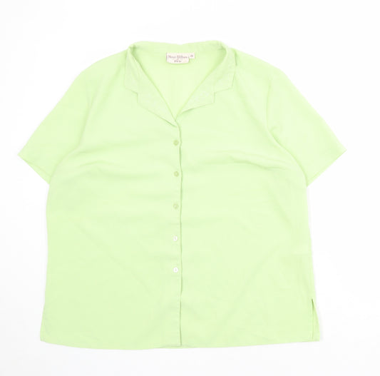 EWM Womens Green Polyester Basic Blouse Size 20 Collared