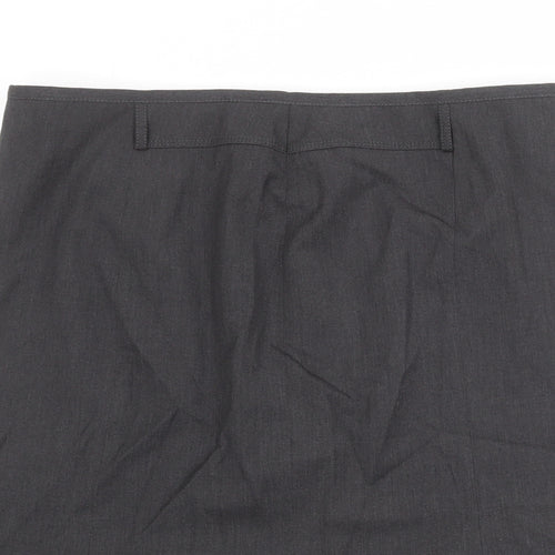 Gerry Weber Womens Grey Polyester A-Line Skirt Size 18 Zip