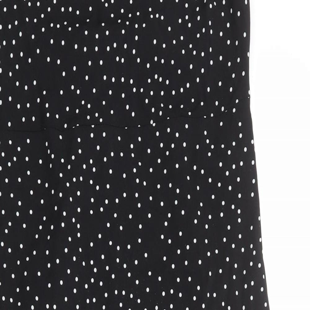 Missguided Womens Black Polka Dot Polyester Slip Dress Size 12 Sweetheart Zip