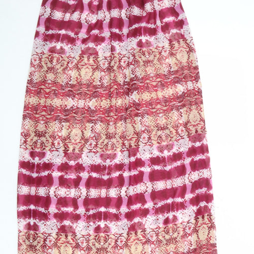 ASOS Womens Multicoloured Geometric Polyester Maxi Skirt Size 10 Tie