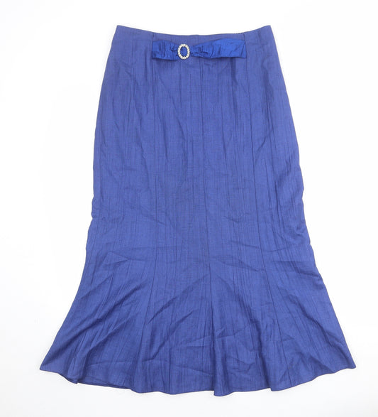 Avalon Womens Blue Polyester Swing Skirt Size 12 Zip