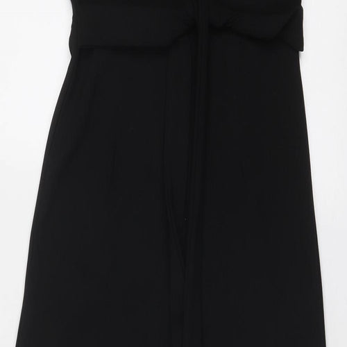 Mela London Womens Black Polyester Jumpsuit One-Piece Size 10 Zip - Crochet Detail