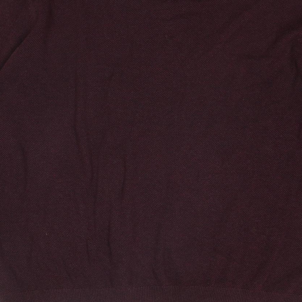 Marks and Spencer Mens Purple Collared Polyester Pullover Jumper Size 2XL Long Sleeve - Shirt Insert