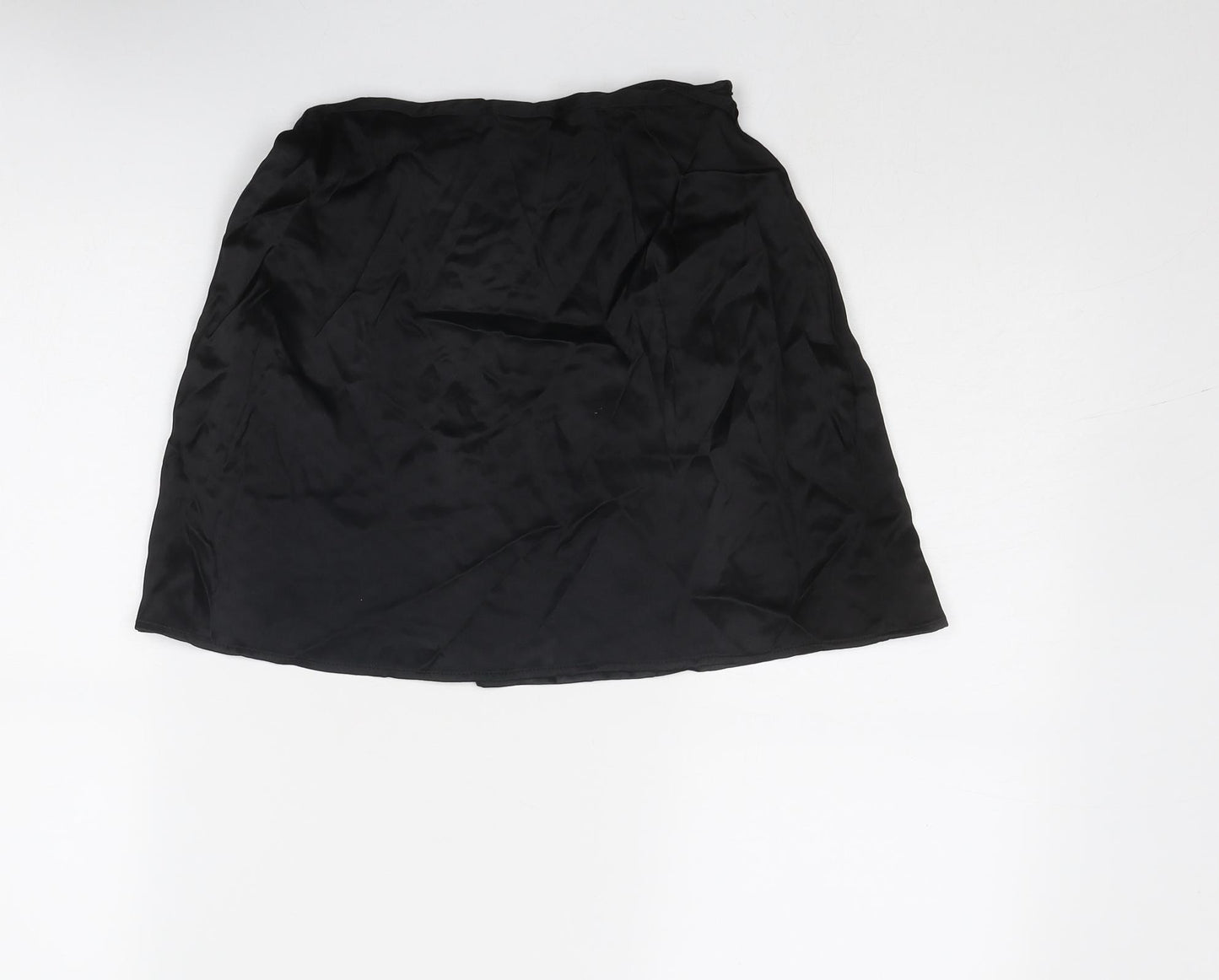 Zara Womens Black Viscose Wrap Skirt Size S Tie