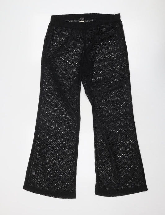 Pontocruz Womens Black Polyester Trousers Size M Regular