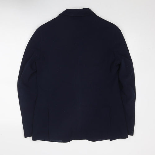 Libero Mens Blue Polyester Jacket Suit Jacket Size 36 Regular