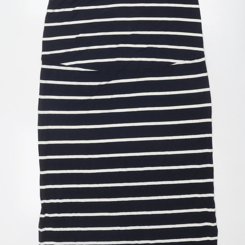NEXT Womens Blue Striped Viscose A-Line Skirt Size 16