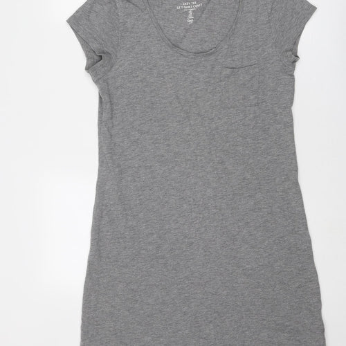 Gap Womens Grey Cotton T-Shirt Dress Size M Scoop Neck Pullover