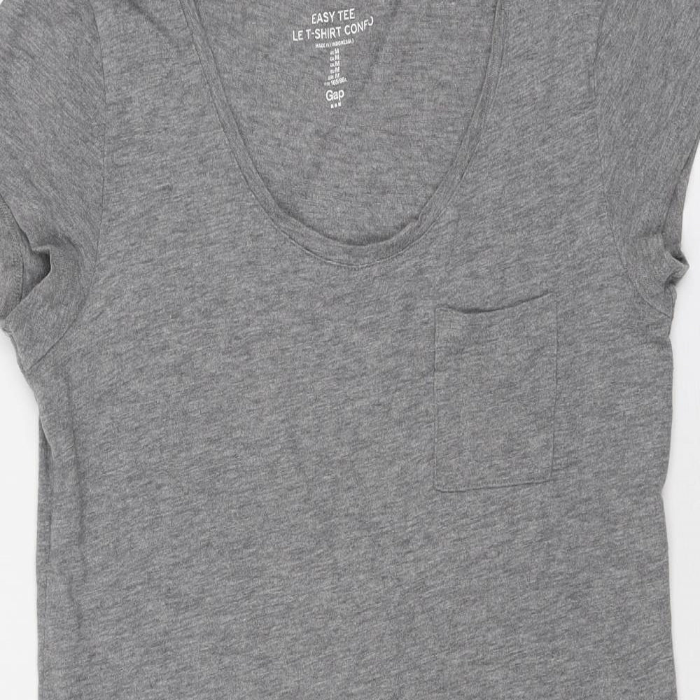 Gap Womens Grey Cotton T-Shirt Dress Size M Scoop Neck Pullover