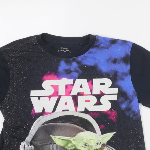 Star Wars Boys Black Cotton Basic T-Shirt Size 11 Years Round Neck Pullover - Baby Yoda