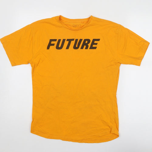 NEXT Boys Orange Cotton Basic T-Shirt Size 12 Years Round Neck Pullover - Future