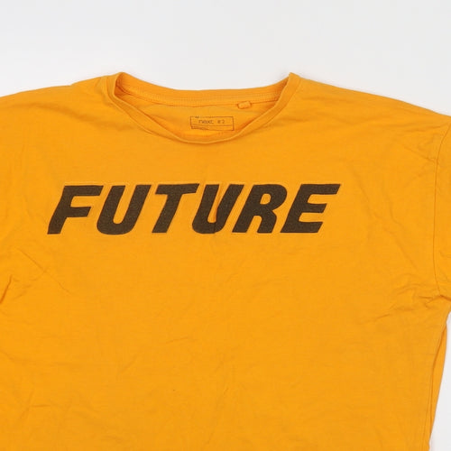 NEXT Boys Orange Cotton Basic T-Shirt Size 12 Years Round Neck Pullover - Future