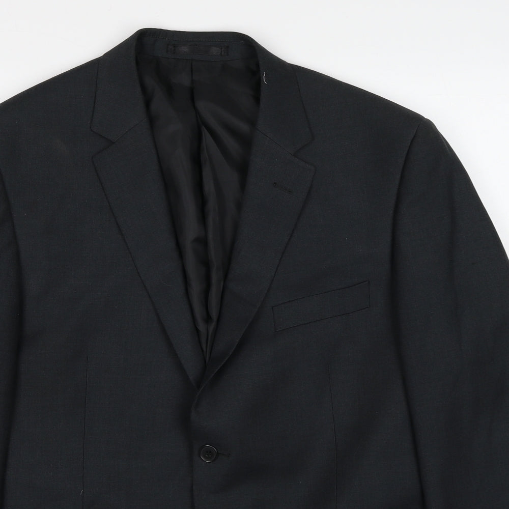 Karl Jackson Mens Grey Polyester Jacket Suit Jacket Size 42 Regular