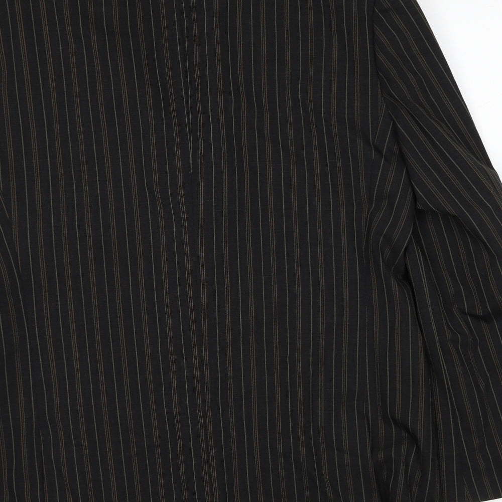 Ted Baker Mens Black Striped Polyamide Jacket Suit Jacket Size 40 Regular