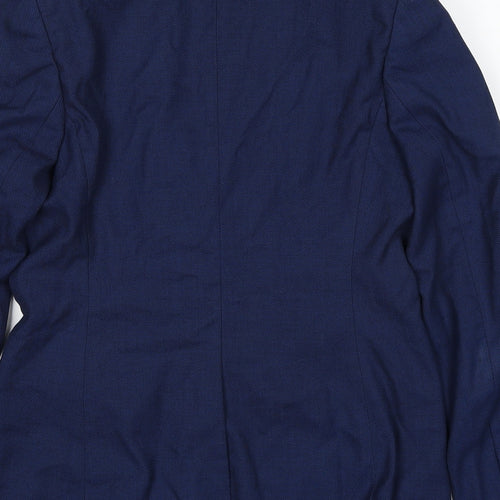Simon Jersey Womens Blue Polyester Jacket Suit Jacket Size 8