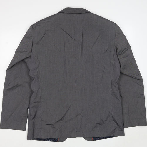 STONES Mens Grey Polyester Jacket Suit Jacket Size 42 Regular
