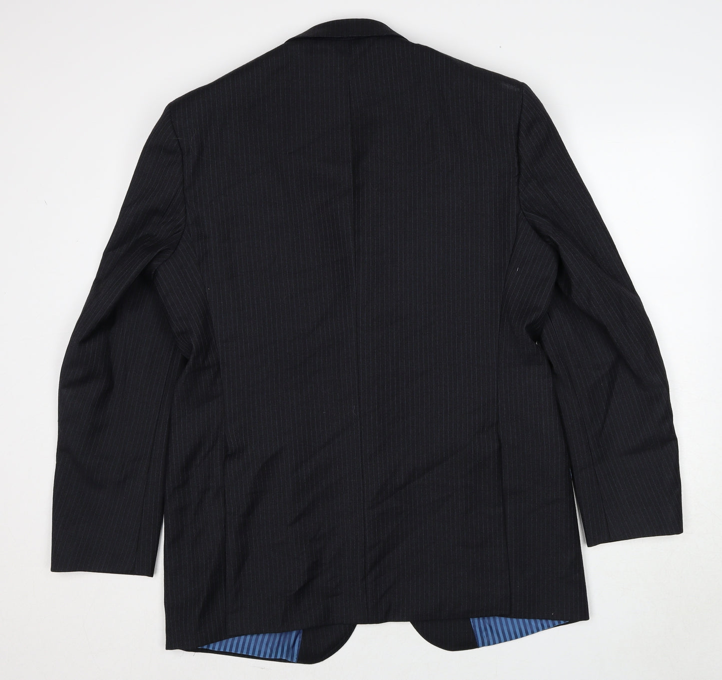 Marks and Spencer Mens Grey Striped Wool Jacket Suit Jacket Size 42 Regular