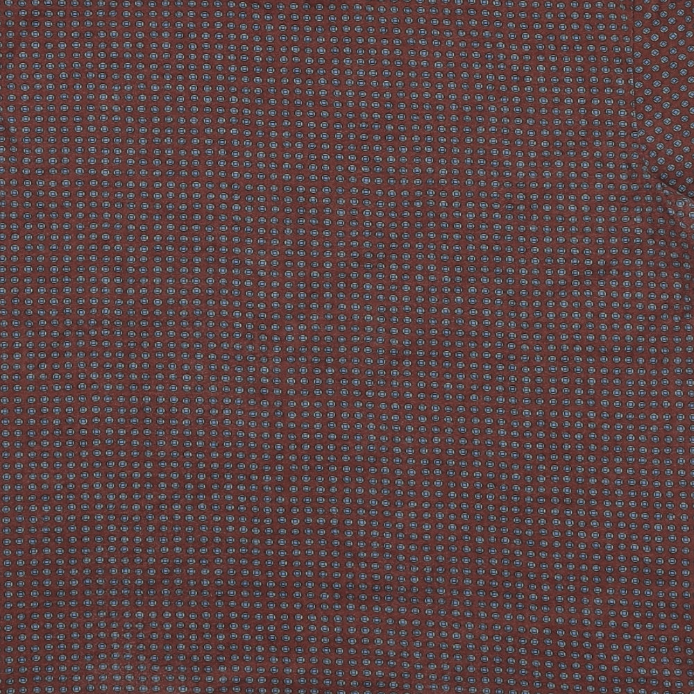 Farah Mens Brown Geometric Cotton T-Shirt Size L Round Neck