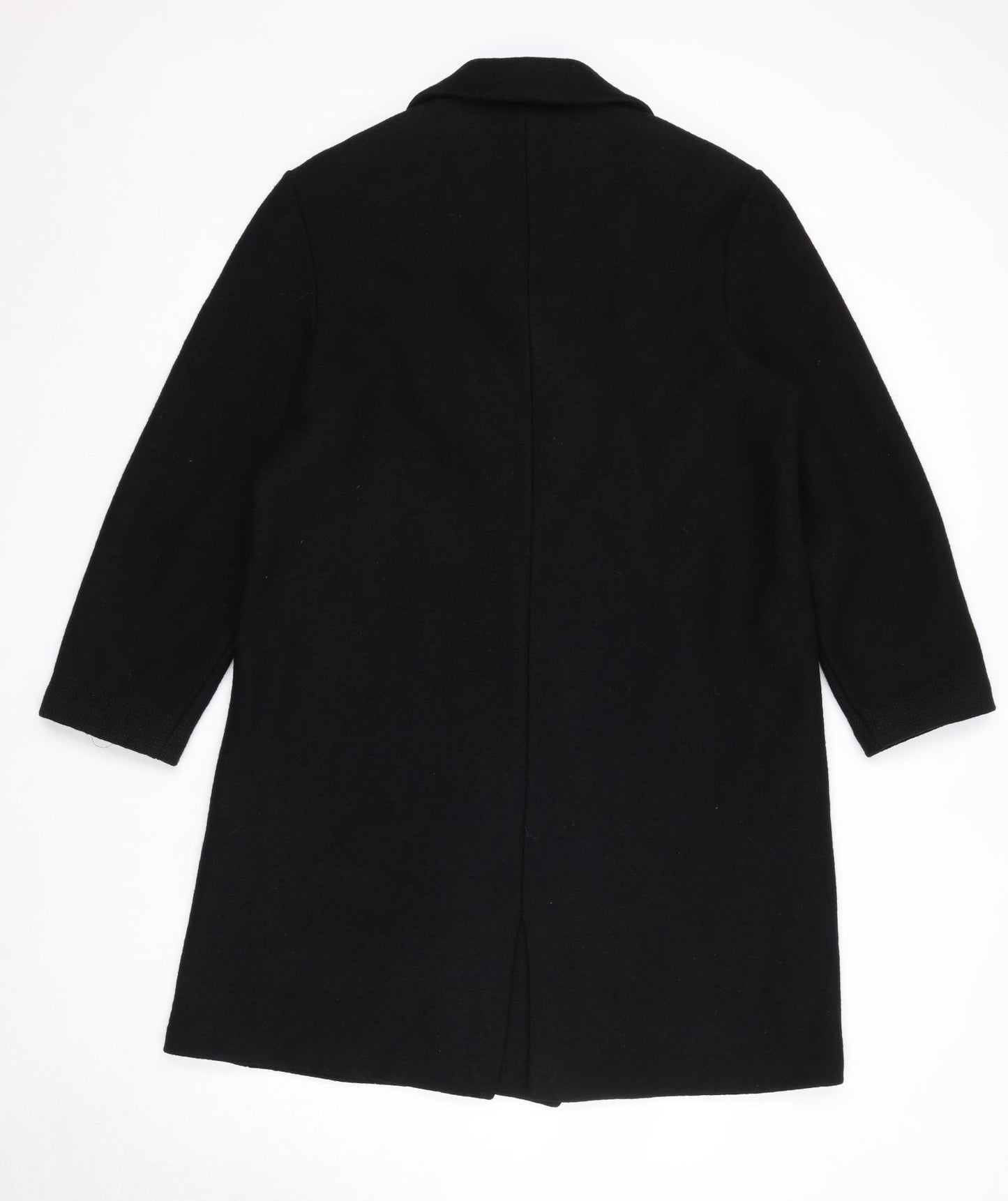 Geiger Womens Black Overcoat Coat Size 12 Button