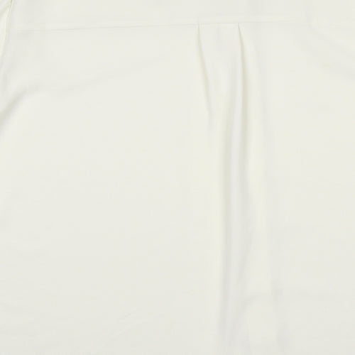 Marks and Spencer Womens Ivory Polyester Basic Button-Up Size 24 Collared