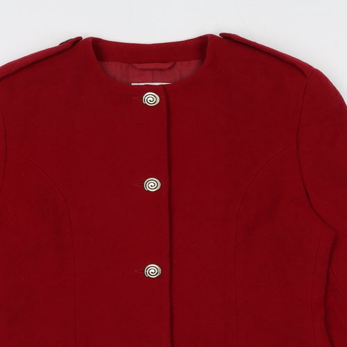 Precis Petite Womens Red Jacket Size 10 Button