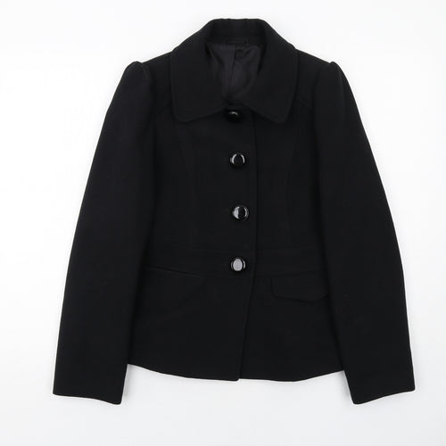 Marks and Spencer Womens Black Jacket Size 10 Button