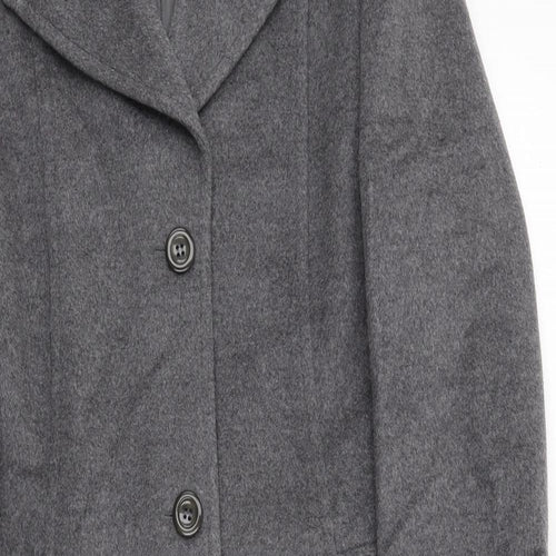 Basler Womens Grey Overcoat Coat Size 10 Button