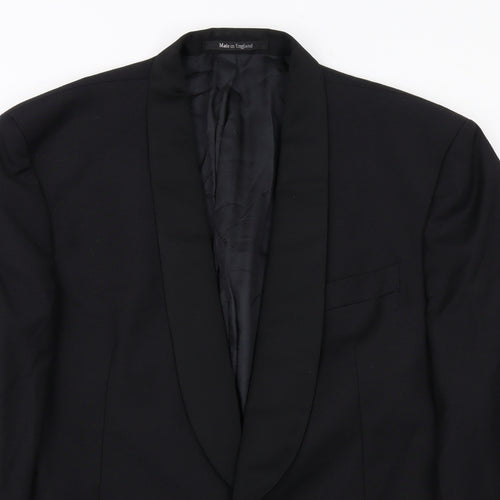 Pierre Cardin Mens Black Wool Tuxedo Suit Jacket Size 40 Regular