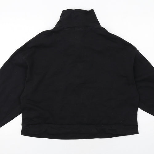 ASOS Womens Black Cotton Pullover Sweatshirt Size 10 Zip