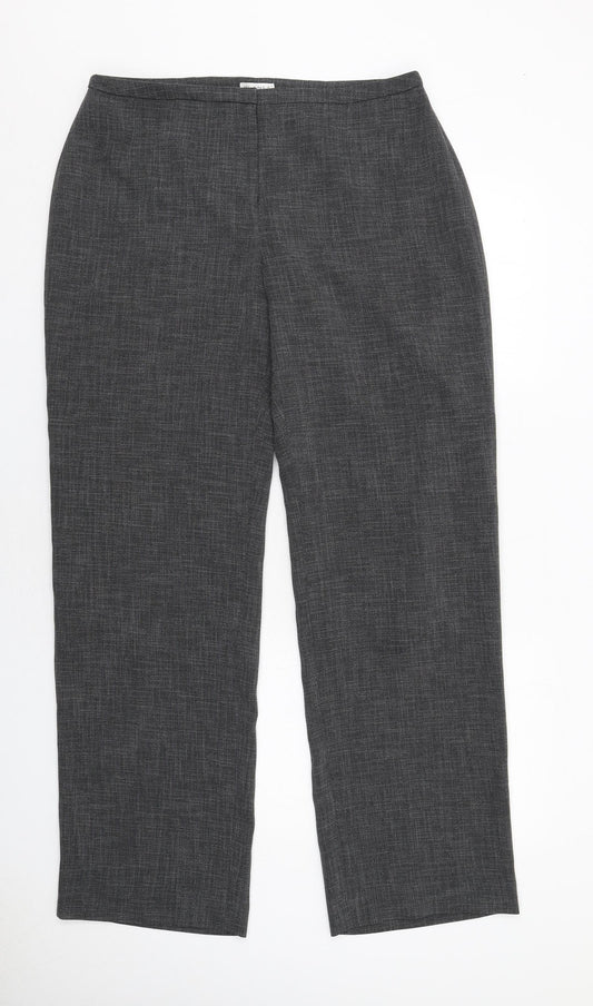 Planet Womens Grey Polyester Trousers Size 14 Regular Zip