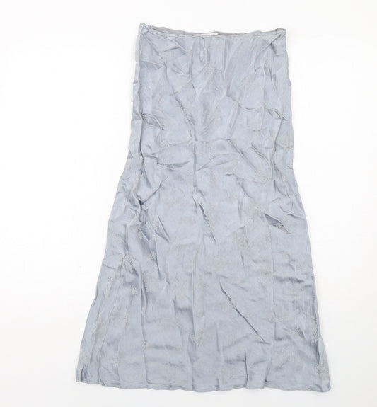 Topshop Womens Grey Viscose A-Line Skirt Size 10