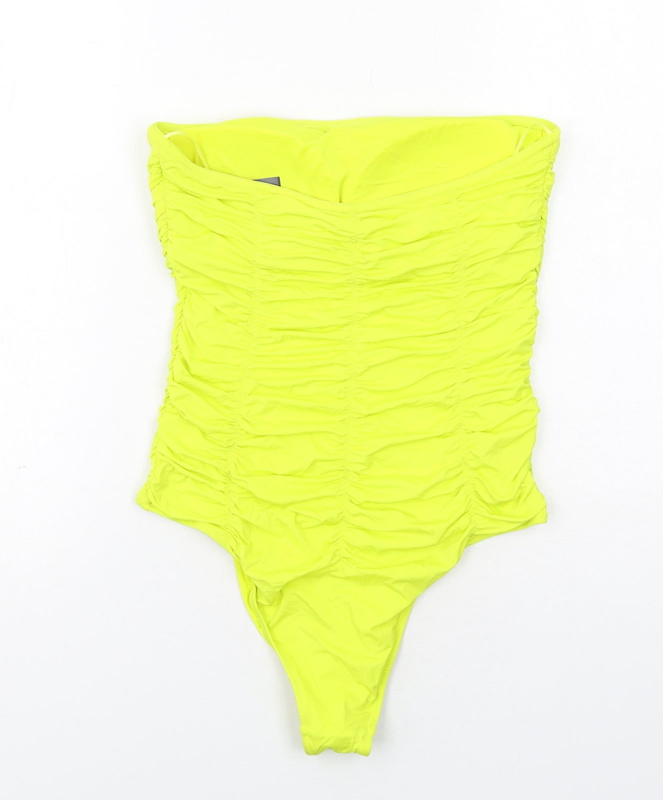 Zara Womens Yellow Polyamide Bodysuit One-Piece Size L Pullover - Strapless