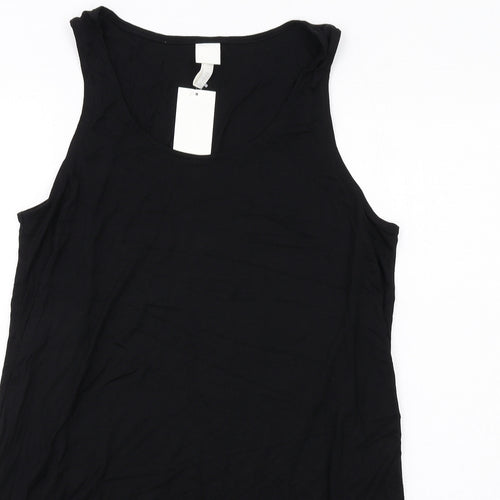 H&M Womens Black Viscose A-Line Size M Boat Neck Pullover