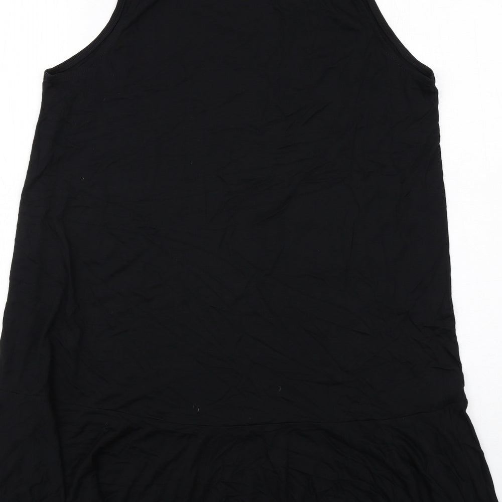 H&M Womens Black Viscose A-Line Size M Boat Neck Pullover