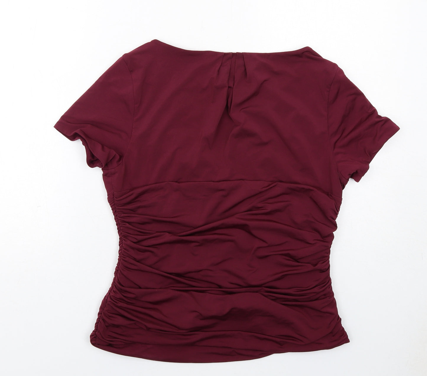 Coast Womens Purple Polyester Basic T-Shirt Size M V-Neck