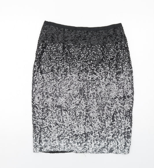 Mint Velvet Womens Grey Polyester A-Line Skirt Size 14 Zip