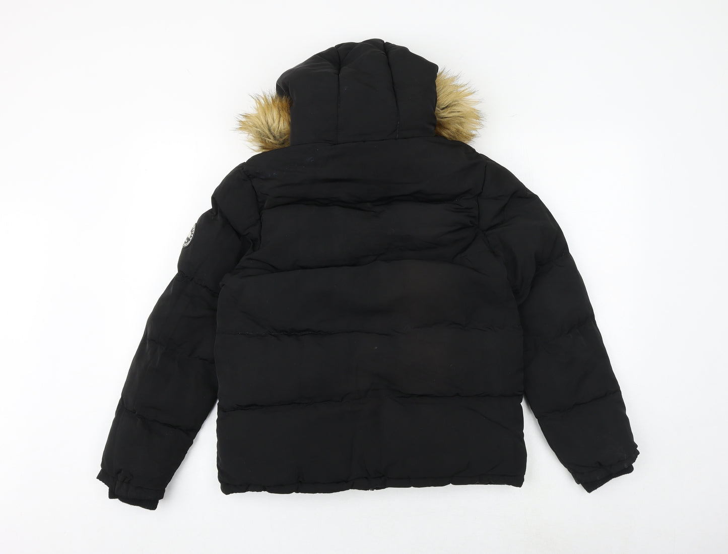 SoulCal&Co Girls Black Puffer Jacket Jacket Size 13 Years Zip