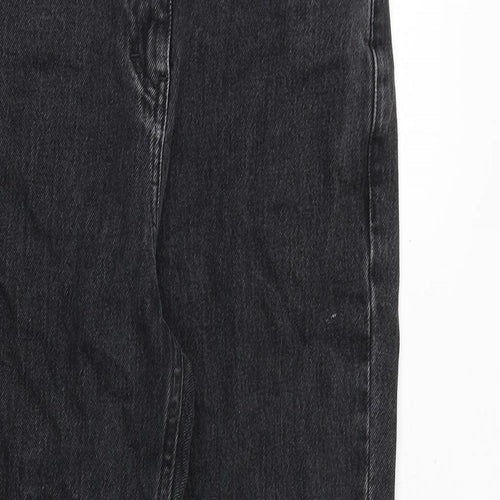 NEXT Womens Black Cotton Mom Jeans Size 8 Regular Zip