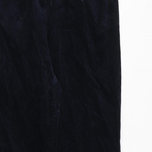 John Lewis Womens Blue Cotton Trousers Size 10 Regular Zip