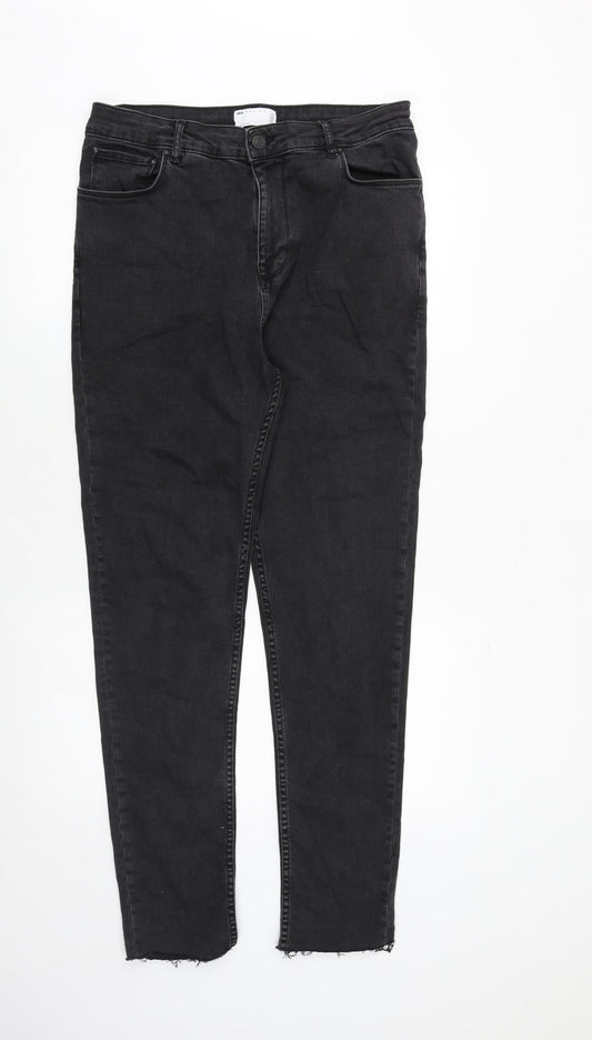 ASOS Mens Black Cotton Skinny Jeans Size 34 in L34 in Regular Zip