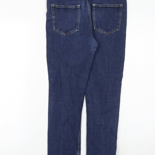 Marks and Spencer Girls Blue Cotton Skinny Jeans Size 12-13 Years Regular Zip