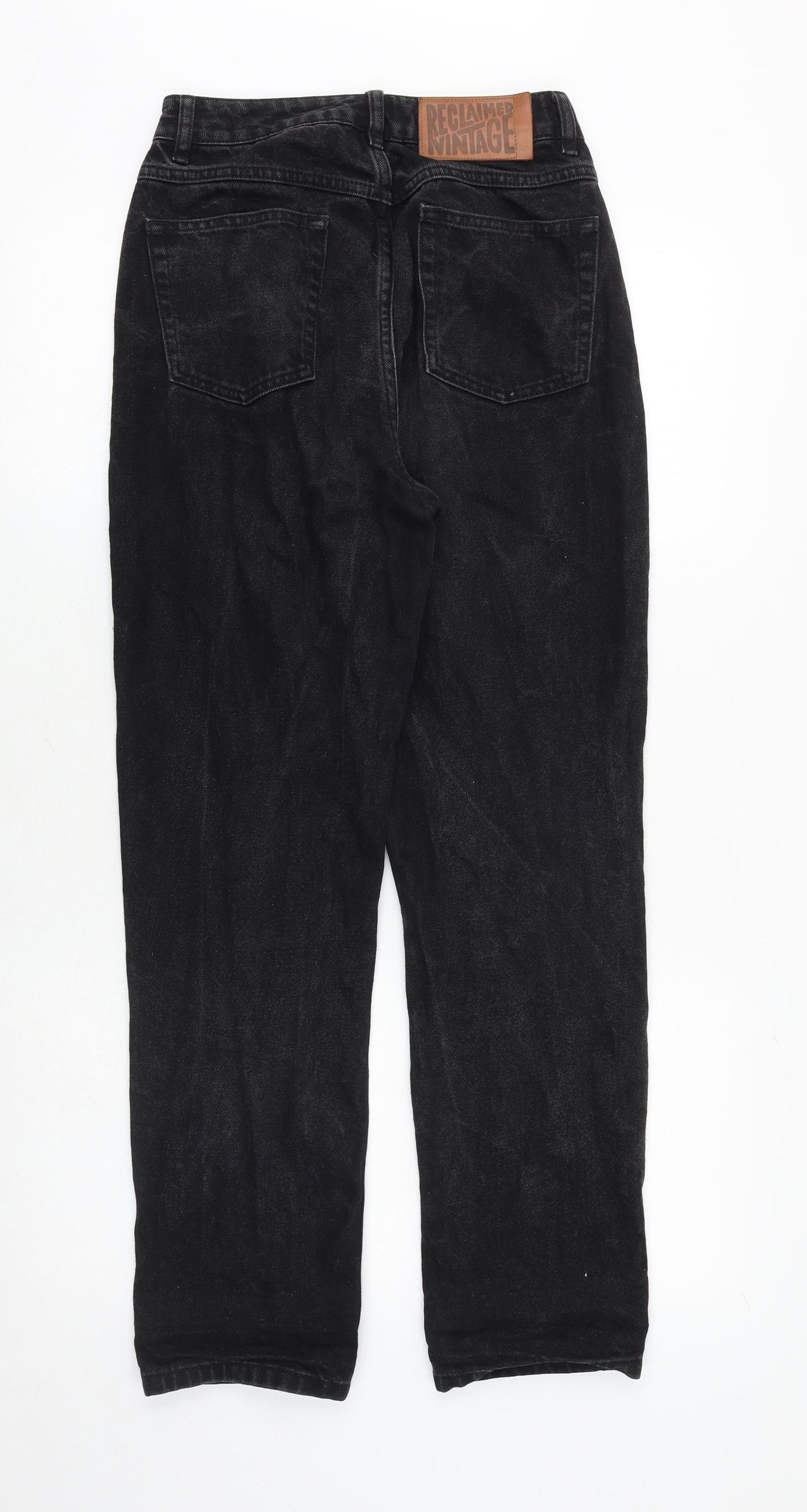 Reclaimed Vintage Womens Black Cotton Straight Jeans Size 26 in Regular Zip